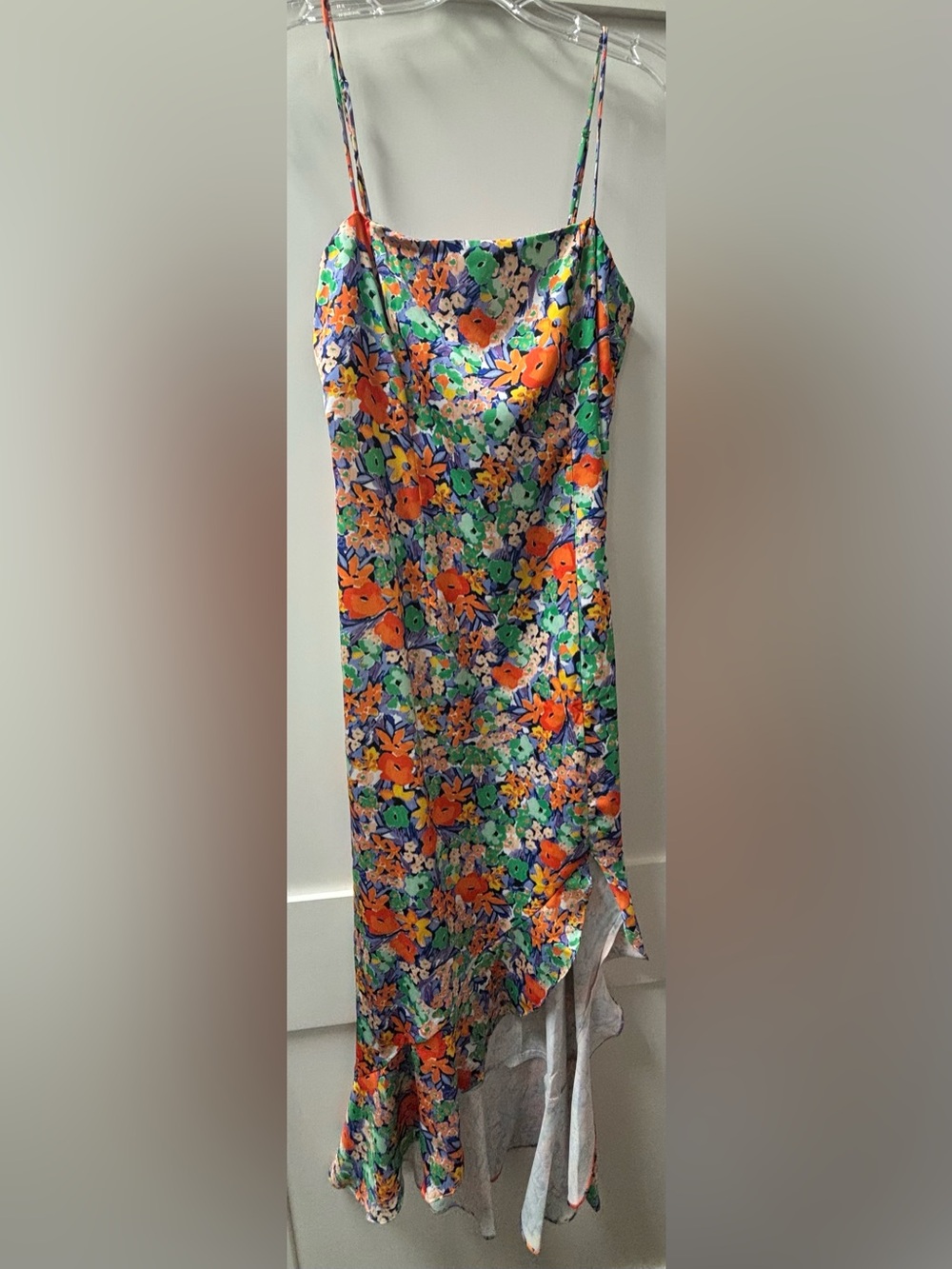 Sage Floral Midi Skirt in Orange, Green, Blue, Yellow